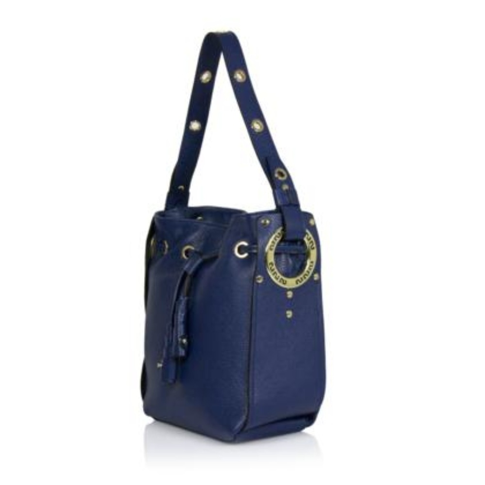Bucket bag in real leather